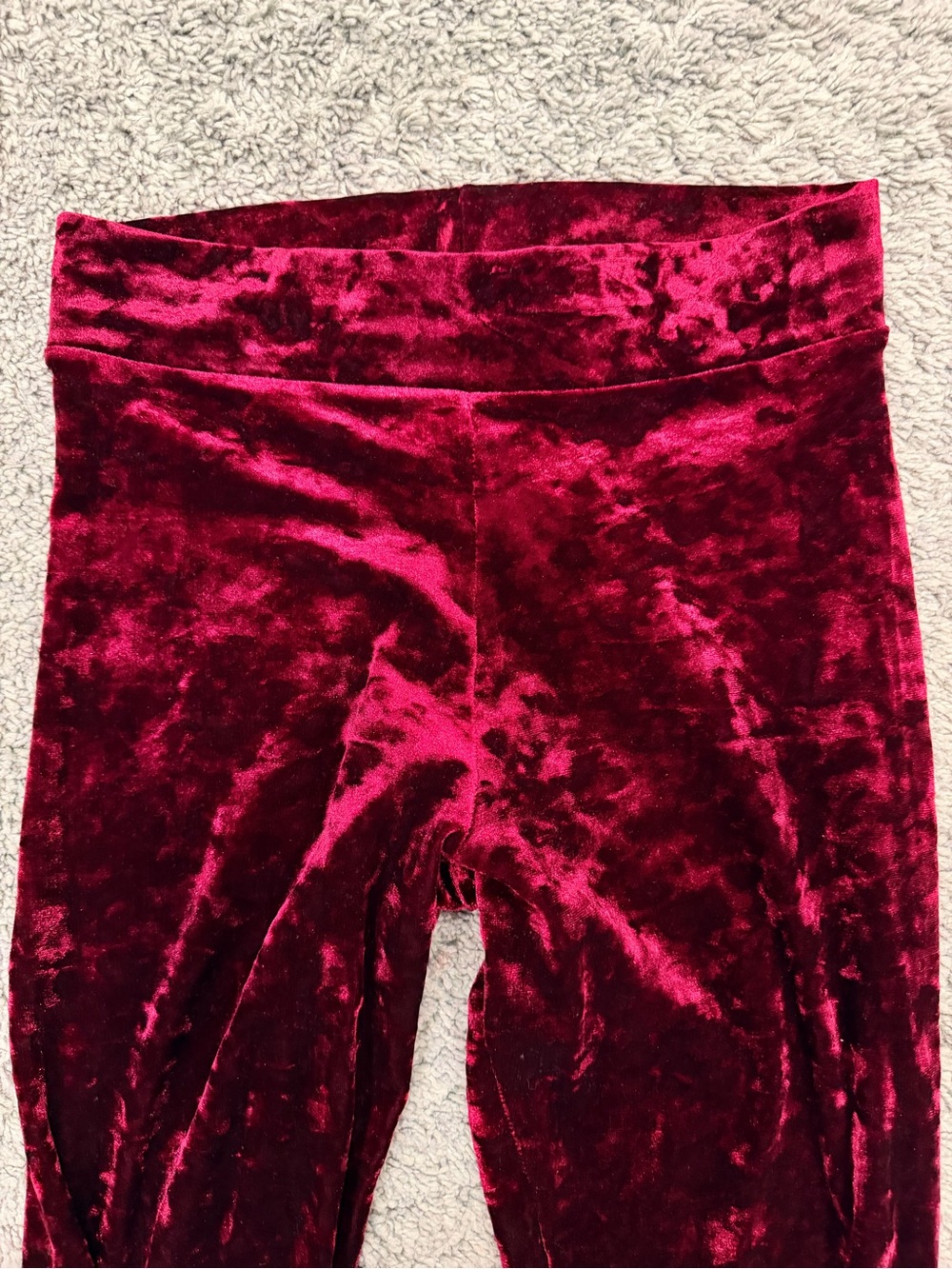 Topshop Velvet Leggings in Deep Wine